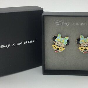 Disney X Baublebar Minnie Mouse Post Earrings Tropical Pineapple Bow NIB